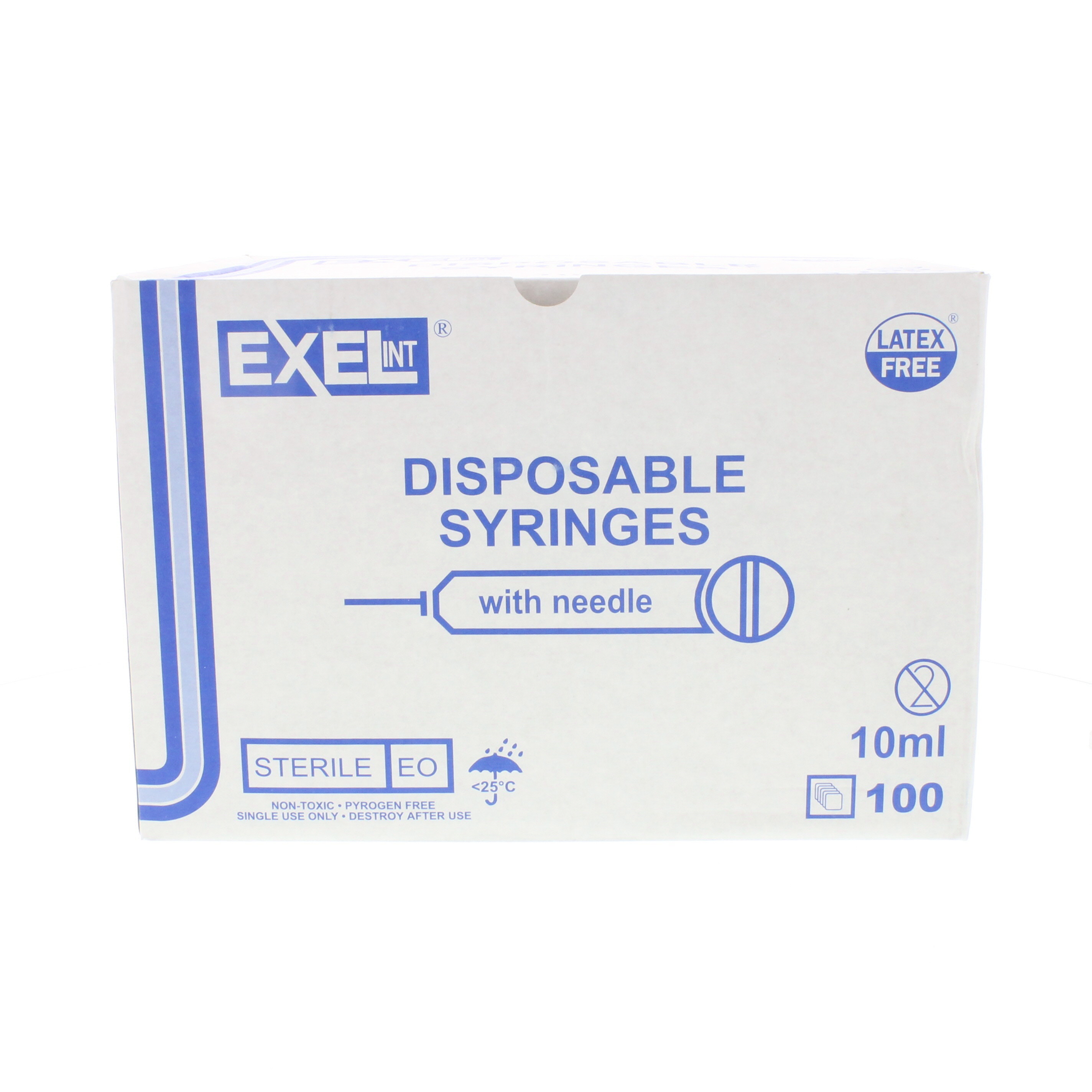 Exel 10-12cc Syringe w/21g x 1 Inch Needle - Box/100